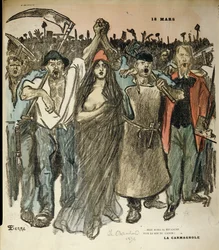 „La Carmagnole”, patriotyczna pieśń rewolucji francuskiej, z „Le Chambard Socialiste”, 1894